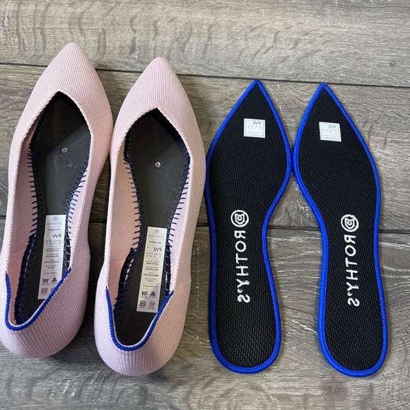 Rothy's Light Pink Blush Points Pointed Toe Flats Women's Size 9 - Picture 6 of 8
